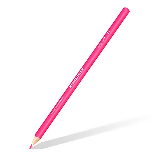 STAEDTLER ergosoft Lápices de colores (mayor resistencia a la rotura, formato triangular ergonómico, superficie suave), juego con 12 colores brillantes, colores neón y veraniegos