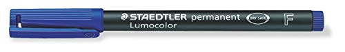 STAEDTLER Lumocolor 318-3 - Rotuladores de Punta Fina de Color Azul, Caja con 10 Unidades