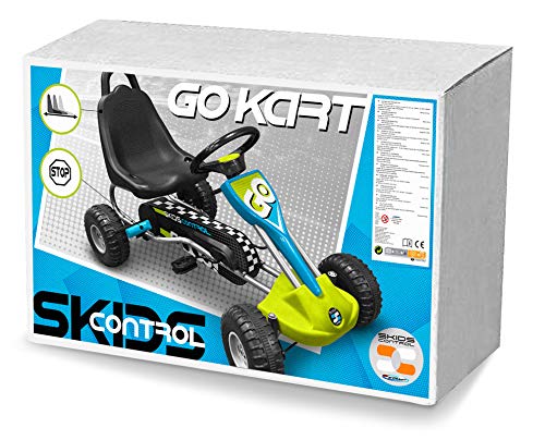 STAMP GOKART A Pedales SKIDS Control 89 x 52 cm, J679001, Azul, Verde, Gris y Negro