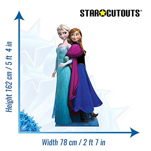 Star Cutout c730 - Figura gigante de cartón de Anna y Elsa de Frozen, 162 x 90 cm