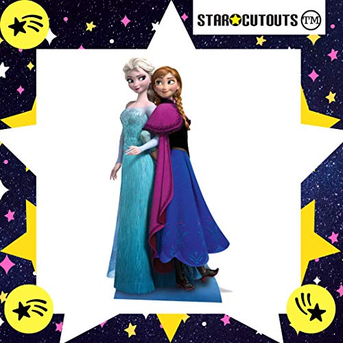 Star Cutout c730 - Figura gigante de cartón de Anna y Elsa de Frozen, 162 x 90 cm