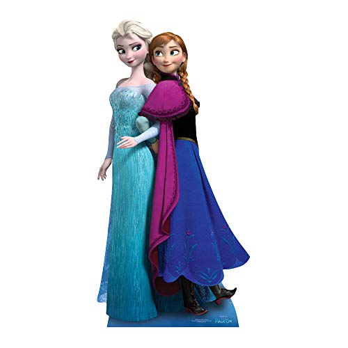 Star Cutout c730 - Figura gigante de cartón de Anna y Elsa de Frozen, 162 x 90 cm