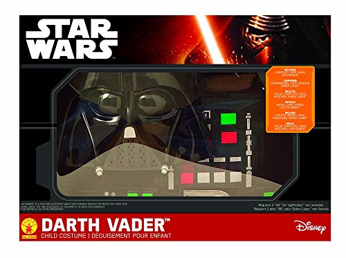 Star Wars - Disfraz de Darth Vader para niño, caja con disfraz, máscara y espada, 8-10 años (Rubie`s 41020-L)