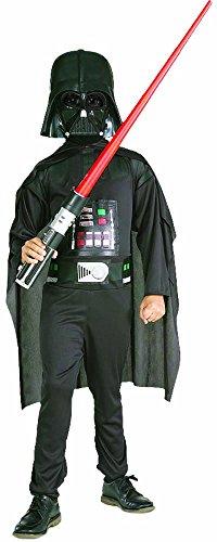 Star Wars - Disfraz de Darth Vader para niño, caja con disfraz, máscara y espada, 8-10 años (Rubie`s 41020-L)