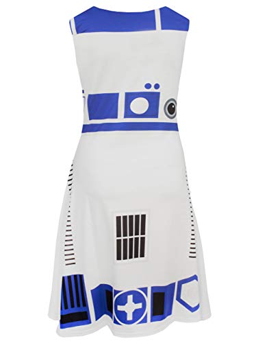 Star Wars R2D2 Disfraz Vestido Mujer Mujer Cosplay Droid Ropa Blanca L