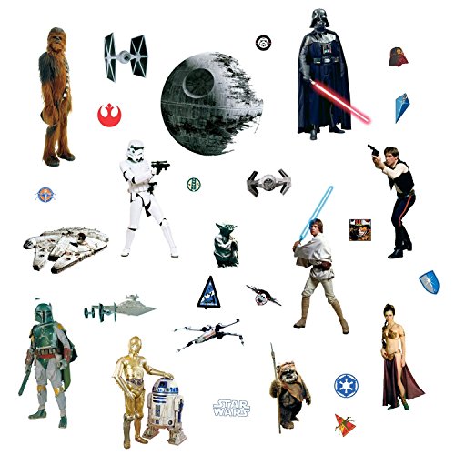 Star Wars RMK1586SCS Juego de Pegatinas de Pared Roommates, Black, Brown, Gray, Blue, Green, Red, Purple, Estándar