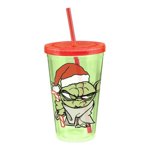 Star Wars Yoda Holiday 18 oz Acrílico taza de viaje