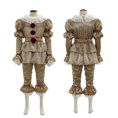 Stephen King's It Pennywise Disfraz de Cosplay Scary Joker Suit Halloween Clown Cos (Gold, S)