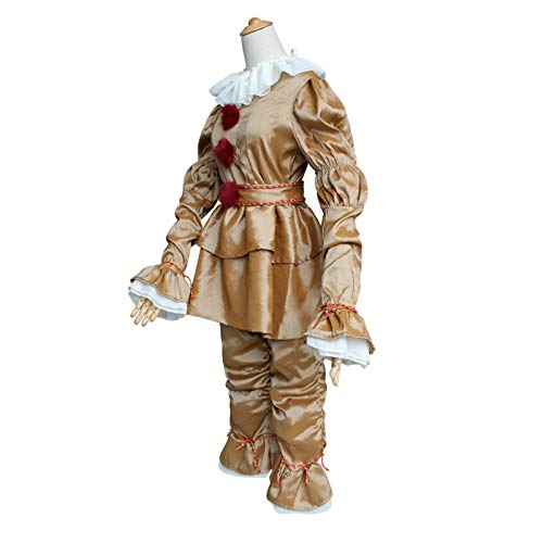 Stephen King's It Pennywise Disfraz de Cosplay Scary Joker Suit Halloween Clown Cos (Gold, S)