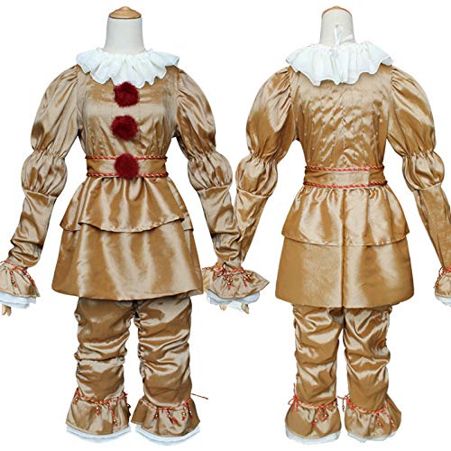 Stephen King's It Pennywise Disfraz de Cosplay Scary Joker Suit Halloween Clown Cos (Gold, S)