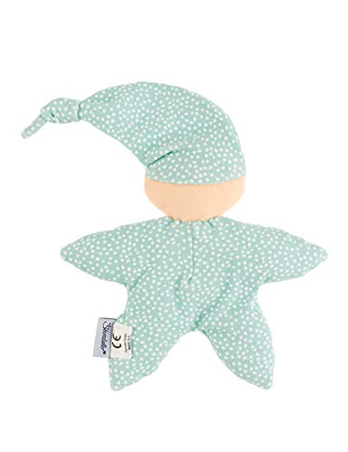 Sterntaler - Muñeca de Peluche con sonajero Integrado (envejecimiento: para bebés a Partir del Nacimiento, 16 cm), Color Verde Menta