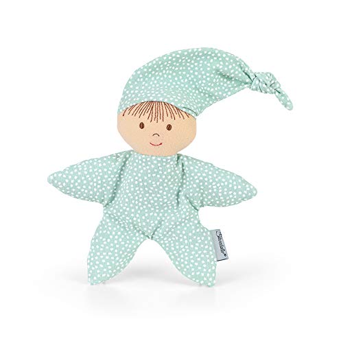 Sterntaler - Muñeca de Peluche con sonajero Integrado (envejecimiento: para bebés a Partir del Nacimiento, 16 cm), Color Verde Menta