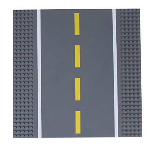 Strictly Briks - Bases para Construir - Imitan Carreteras, Calles o Caminos - 100 % Compatible con Todas Las Grandes Marcas - 25,4 x 25,4 cm - 4 Rectas