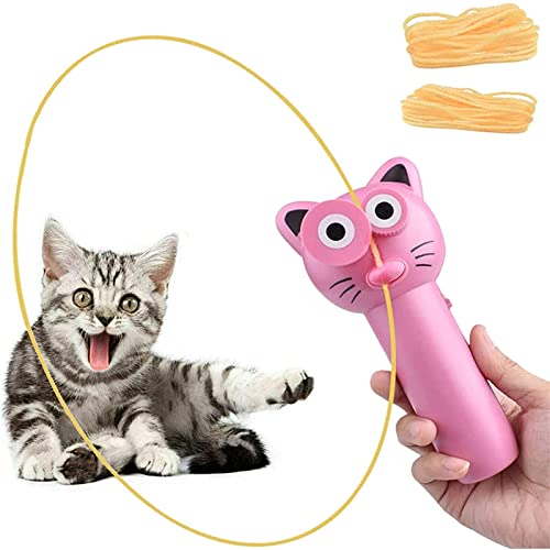 String Toy, String Launcher Rope Launcher, Creative Cat Shape String Launcher Toy Handheld Toy with Rope String, Fun Outdoor Electric Thrusters Decompression Toy for Kids (Blue)