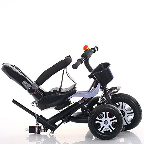 Strollers NAUY @ Triciclo de niños Bicicleta Plegable Cochecito de bebé 1-6 años de Edad Rueda Inflable Color del Marco del Coche Sillas de Paseo (Color : Púrpura)