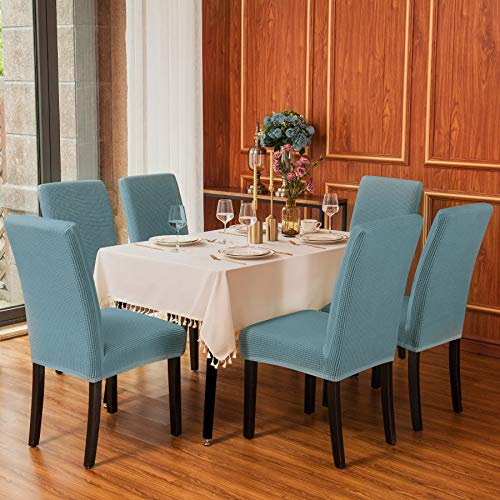 subrtex - Funda de Silla de Comedor elástica Extensible Antideslizante para Silla, Azul Claro, 2 Pièce