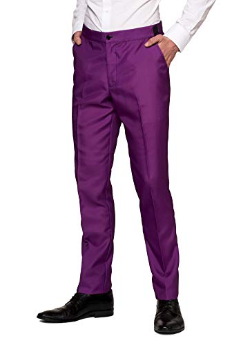 Suitmeister Men Suit Juego de Pantalones de Traje de Negocios, Pimp, XL para Hombre