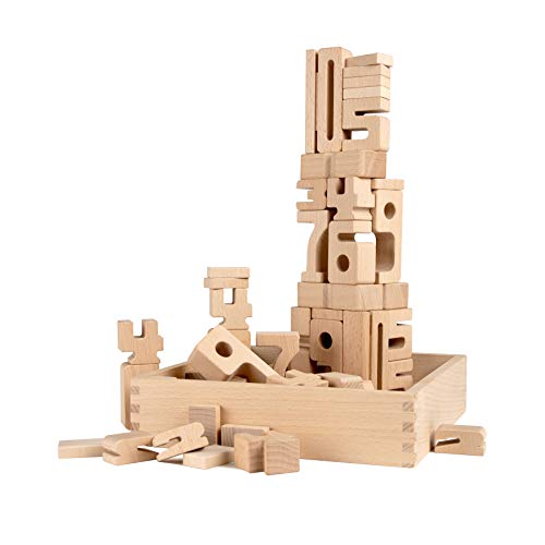 SumBlox Mini. Juego de Construcción. Bloques de Madera para Aprender Matemáticas. Set Iniciación 38 Piezas + 36 fichas de Actividades