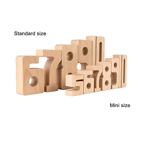 SumBlox Mini. Juego de Construcción. Bloques de Madera para Aprender Matemáticas. Set Iniciación 38 Piezas + 36 fichas de Actividades