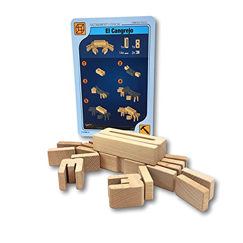 SumBlox Mini. Juego de Construcción. Bloques de Madera para Aprender Matemáticas. Set Iniciación 38 Piezas + 36 fichas de Actividades