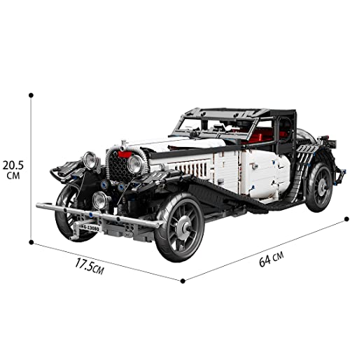 Sunery Bloques de construcción de coches clásicos para Bugatti 50T, 2,4 GHz/APP RC, modelo antiguo, 3564 + piezas de montaje compatibles con Lego Technic