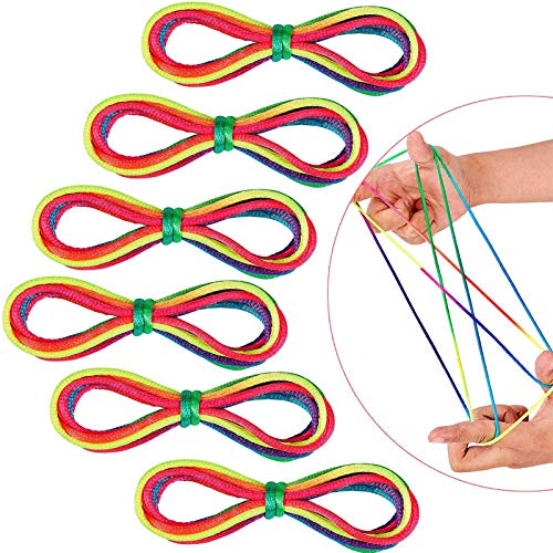 Sunshine smile Cordón Arcoíris,12 Piezas Niños Macrame Cordón del Juego,Juego de Dedos Cuerda,Juego de Cuerda de Dedo,Cuerda de Cuerda arcoíris,Cuerda para Dedo,Cuerda de Dedo,Rainbow Rope