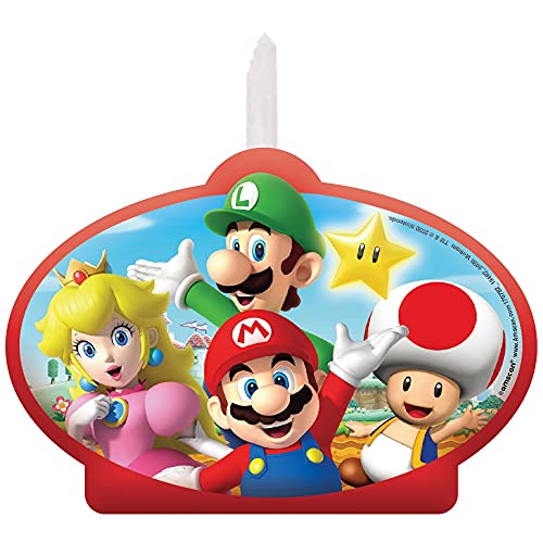 Super Mario Bros Birthday Party Cake Candles 4ct by Amscan , color/modelo surtido