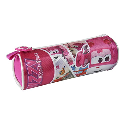 Super Wings- Estuche portatodo cilindrico, Color Rosa, 21 cm (Artesanía Cerdá 2100001778)