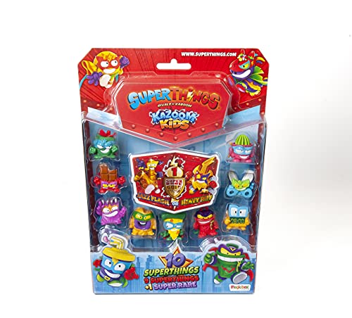 SuperThings Playset Battle Arena, Contiene 1 Arena, 2 Battle Spinners Exclusivos y 2 Exclusivos (PSTSP112IN70) + Kazoom Kids – Blíster 10 (Incluye 1 líder Dorado)