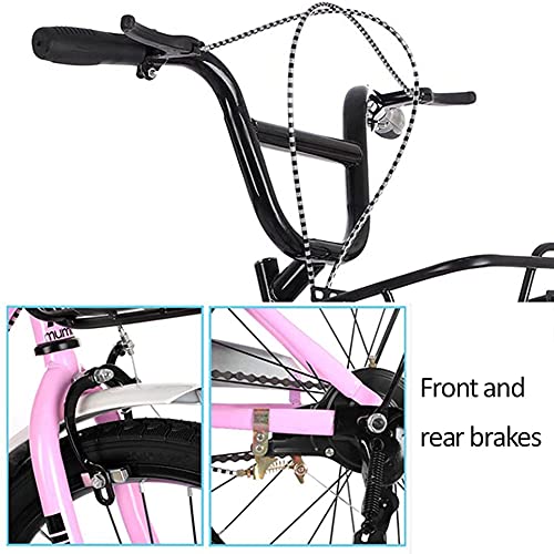 SUYUDD Bicicleta De Crucero para Niñas De 16-22 Pulgadas con Canasta Y Asiento Trasero, Bicicletas De Carretera para Exteriores para Adolescentes Y Niños para Viajar En La Ciudad Salvaje