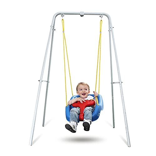 Swing para niños pequeños, Juego de giros al Aire Libre con Asiento de Stand y Seguridad, Columpios para bebés, Juegos de Swing para Patio Trasero, Swingset para niños, niños pequeños bebés y bebés