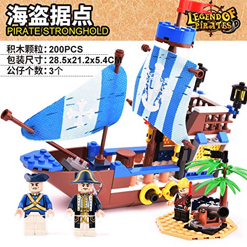 SXCYU Bloques Juguetes para niños Juguetes para niños y niñas Barco Pirata Gudi Pirata del Caribe Conjunto de Barcos Reales españoles Black Pearl Model Building, S7322 sin Caja