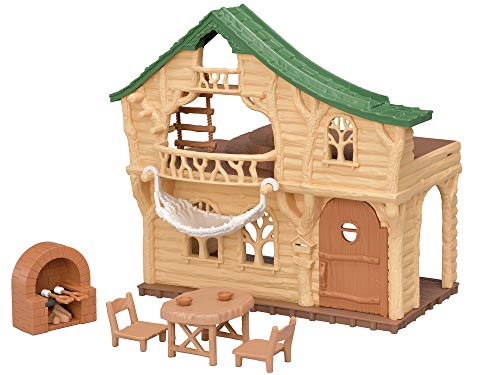 SYLVANIAN FAMILIES Casa De Aventuras En El Árbol Doll House (Epoch para Imaginar 05494) + Cabaña del Lago, Color Beige Y Verde (05451)