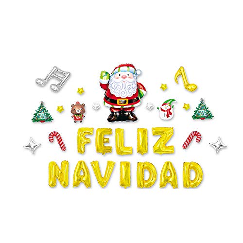 Symina Feliz Navidad Kit De Globos Feliz Navidad Letras Árbol De Navidad Papá Noel Muñeco De Nieve Alce Concepto De Navidad Banner De Globo De Navidad para Decoraciones De Navidad Fiesta (04)