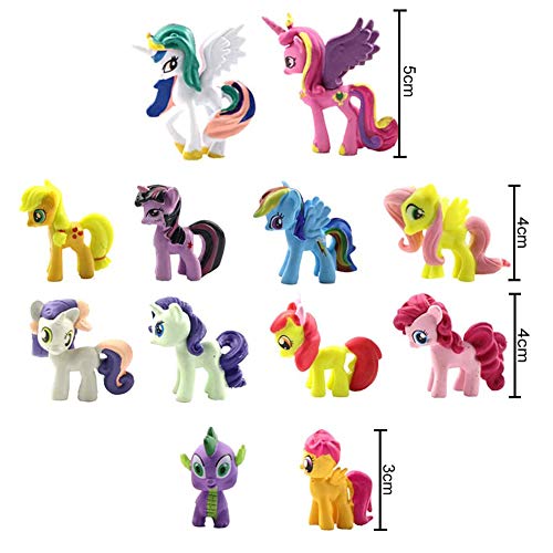 SZWL 12 piezas/set de adorno para tarta, juego de minifiguras de unicornio, suministros para fiesta de cumpleaños, figuritas para cupcakes, suministros para decoración de tartas para fiestas