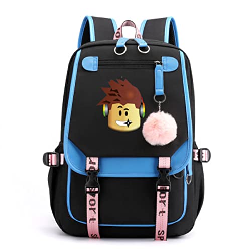 T-MIX Mochila para niños Roblox Mochila de ocio Mochila para portátil Niños y niñas Cumpleaños Regalos de Navidad (color 8)