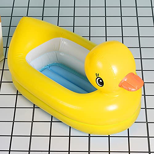 \t Piscina Hinchable Infantil, Piscina Infantil De PVC con Forma De Pato De 90 Cm para Juegos AcuáTicos Familiares Al Aire Libre Y En Interiores