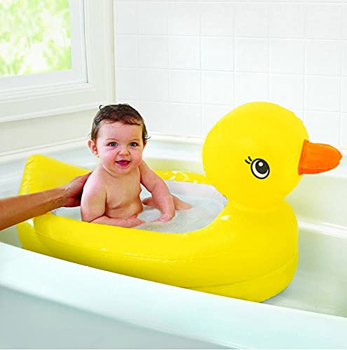 \t Piscina Hinchable Infantil, Piscina Infantil De PVC con Forma De Pato De 90 Cm para Juegos AcuáTicos Familiares Al Aire Libre Y En Interiores