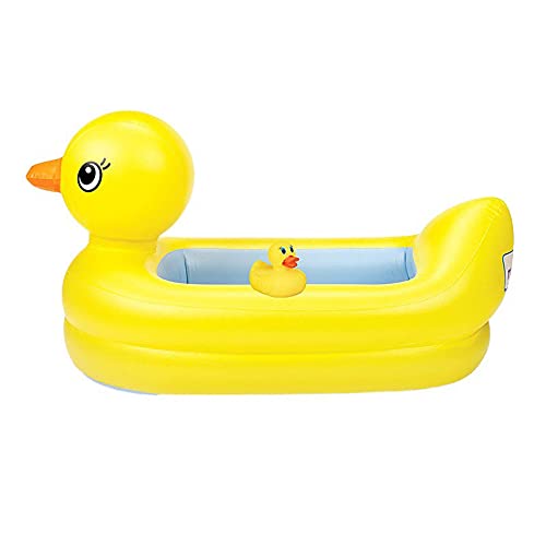 \t Piscina Hinchable Infantil, Piscina Infantil De PVC con Forma De Pato De 90 Cm para Juegos AcuáTicos Familiares Al Aire Libre Y En Interiores