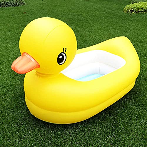 \t Piscina Hinchable Infantil, Piscina Infantil De PVC con Forma De Pato De 90 Cm para Juegos AcuáTicos Familiares Al Aire Libre Y En Interiores