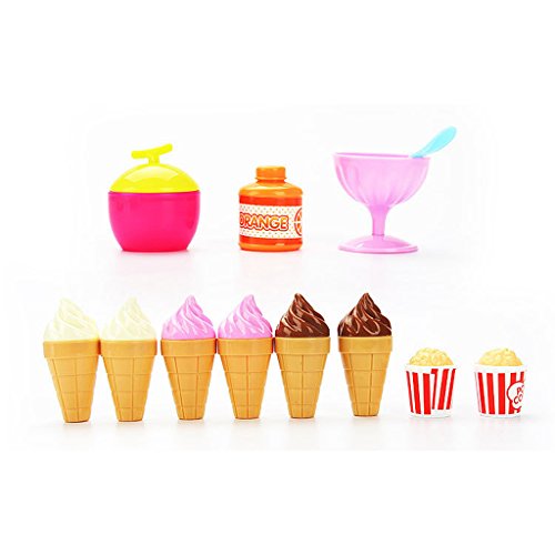 T TOOYFUL Pink Ice Cream Sweets Cart Shop Toy Stand Kids Juego de Simulación con Luces