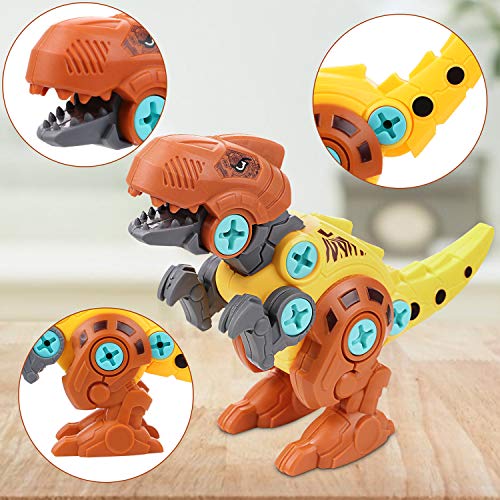 Tacobear 3PCS Dinosaurios Juguetes para Niños Juguetes de Montaje con Destornillador Juego Construccion Puzzle Dinosaurios Bricolaje Desmontar Juguete para Niños Niñas