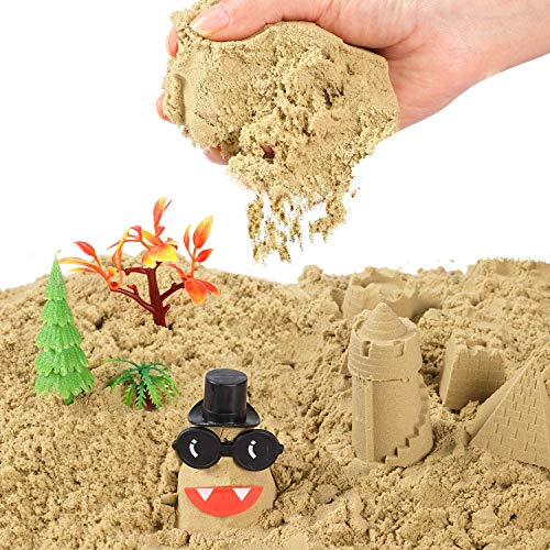 Tacobear Arena Mágica Arena Cinética Jugar Arena Juegos con 3lbs Play Sand Plegable Areneros Figuras de Dinosaurio Moldes de Arena Playa Juguetes de Arena DIY Juguete de Interior para Niños