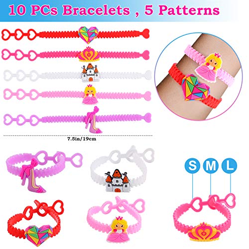 Tacobear Piñatas de Cumpleaños Niña 70pcs Princesa Regalos Piñata Pulsera Anillo Llavero Corona Pinzas para Cabello Pegatinas Sellos Piñata Rellenos para Huevos de Pascua Suministros Fiesta Princesa