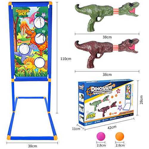 Tacobear Pistola Juguete Pistola Dinosaurio Juego de Tiro al Aire Libre Pistola con Sonido Luz Objetive de Tiro Pistola Blaster Bolas de Espuma Juguete Niño 5 6 7 8 9 10+ Años