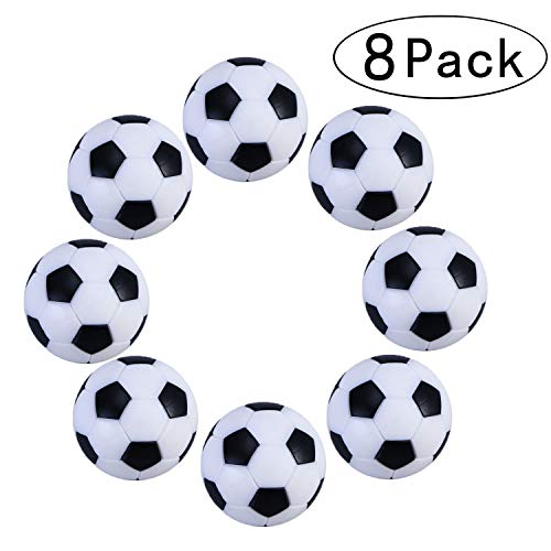 Tadudu Juego de Foosball de Futbol de Mesa, Paquete de 8PCS (Negro y Blanco, 32mm )