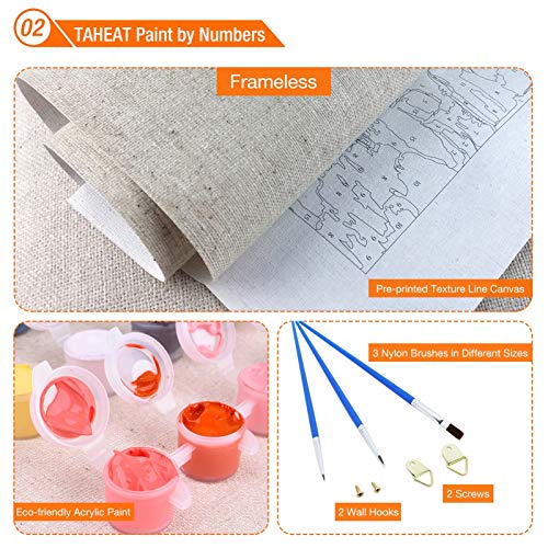 TAHEAT Kits de pintura por números para adultos, niños, personas mayores, principiantes, acrílicos, kits de pintura al óleo de bricolaje, patrón de rosas, 16 x 20 pulgadas sin marco