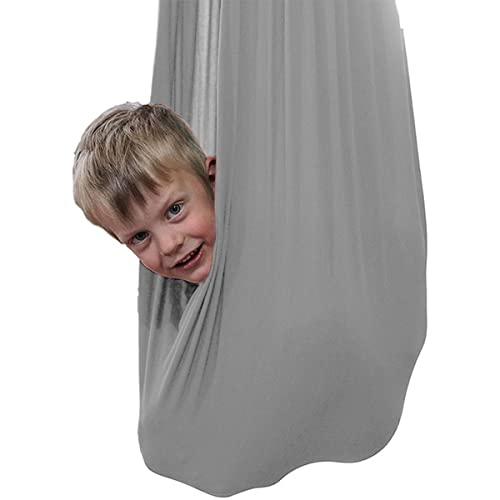 TANGIST Columpio de interior para niños con necesidades especiales Snuggle hamaca para niños con autismo, TDAH, Aspergers ideal para hamacas de integración sensorial (color: gris plateado)