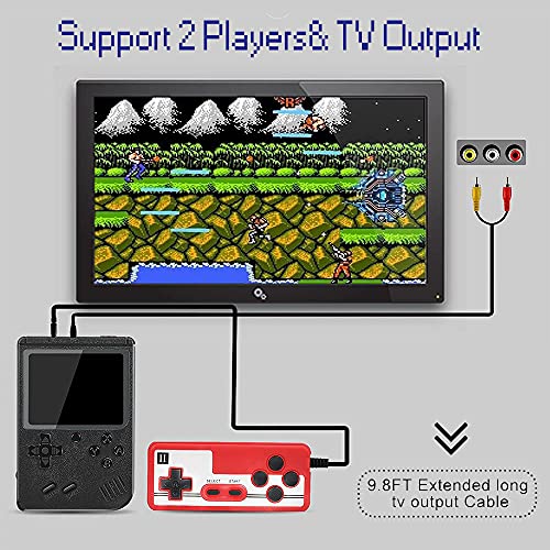 Tanouve Consola de juegos portátil, consola retro FC del juego con 400 juegos clásicos FC, soporte conexiones de TV, 3,0 pulgadas, batería recargable de 800 mAh para niños y adultos