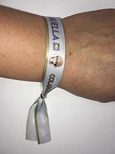 Tarja 73. Pulsera de Tela con frases molonas: ESPERA SIEMPRE LO MEJOR. Presume y punto. Regalo Original